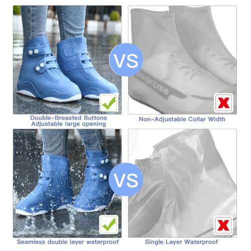 PALAY® Waterproof Shoe Covers for Kids Men Women Anti-Slip Reusable Cover for Rainy Season TPE Sole Boots with Elastic Design Outdoor Footwear Protector Monsoon Blue 3 PCS PALAY® Waterproof Shoe Covers for Kids Men Women Anti-Slip Reusable Cover for Rainy Season TPE Sole Boots with Elastic Design Outdoor Footwear Protector Monsoon Blue 3 PCS